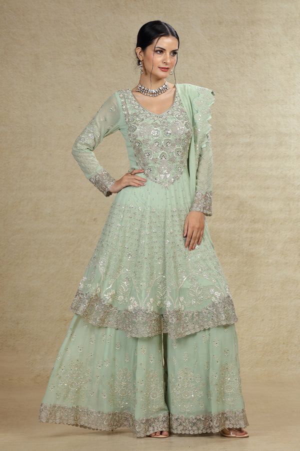 anarkali engagement dresses Embroidered Chiffon Anarkali Suit Gown, Pakistani Bridal Lehenga Choli
