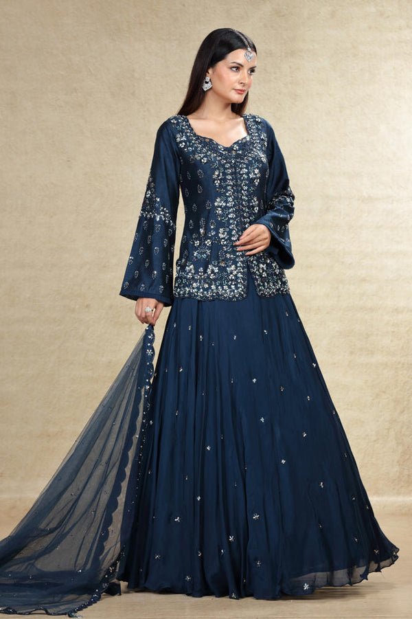 Stylish Long Tops Lehengas - Shehnai Bridal Boutique Stylish Long Tops Lehengas - Shehnai Bridal Boutique