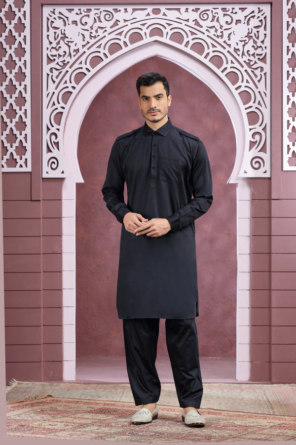 BLACK PATHANI SET #8432